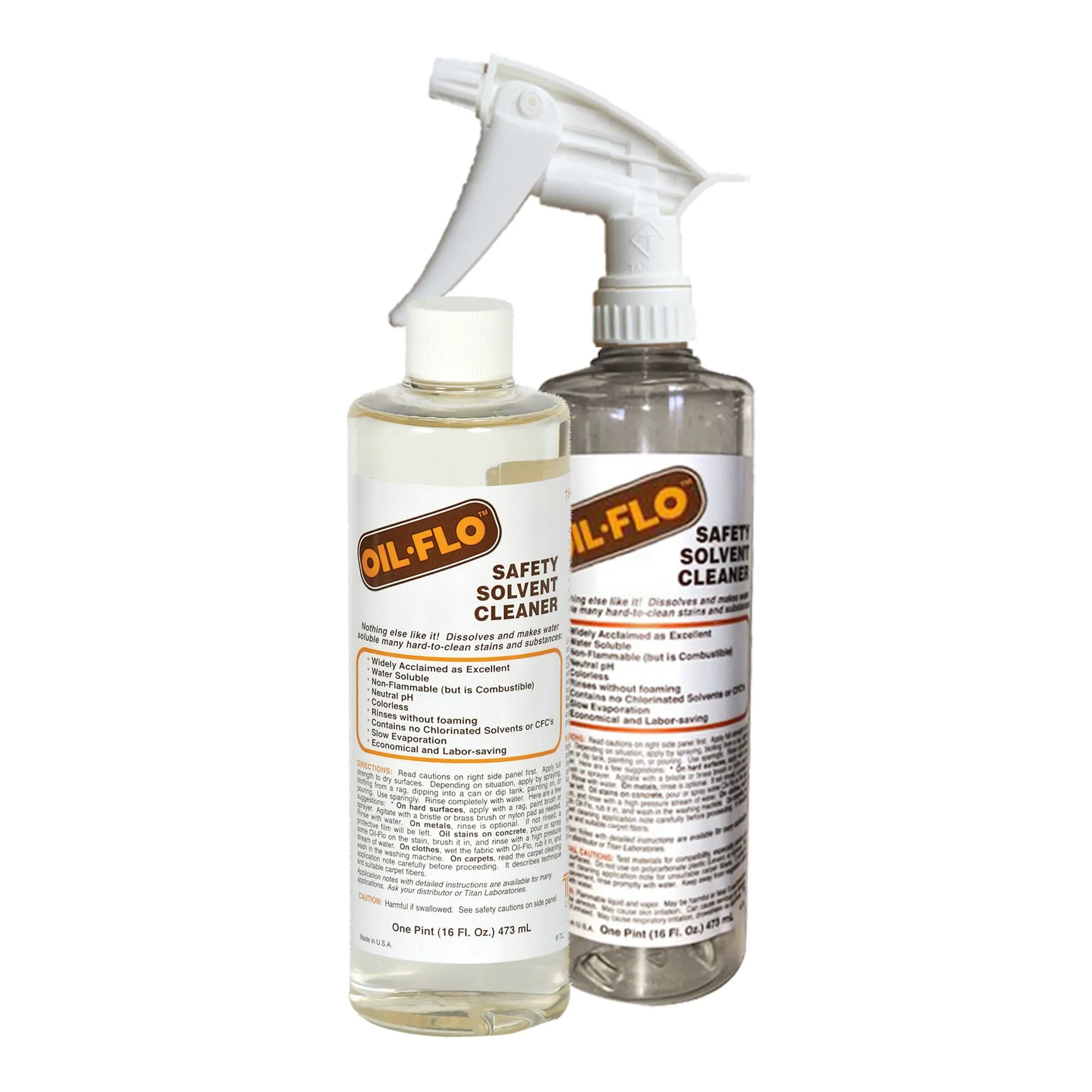 Oil-Flo, one pint and empty spray bottle