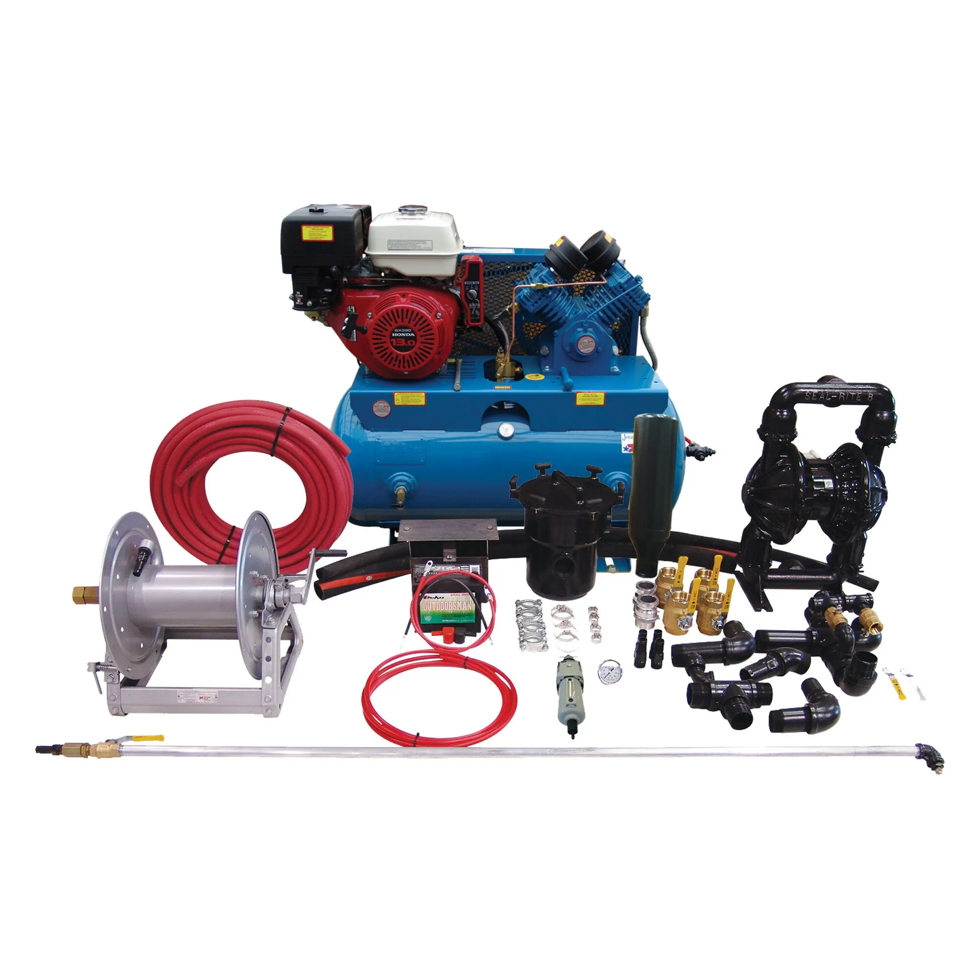 complete spray system with compressor
